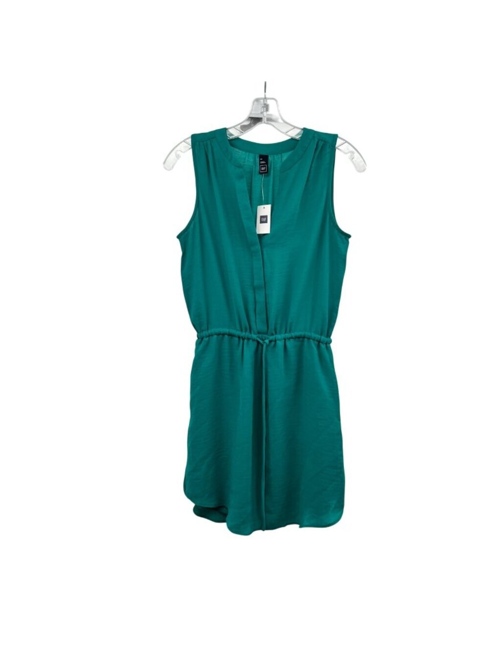 Gap Womens Shift Dress Sheer Top Sleeveless Cinched Waist Green Size XS New
